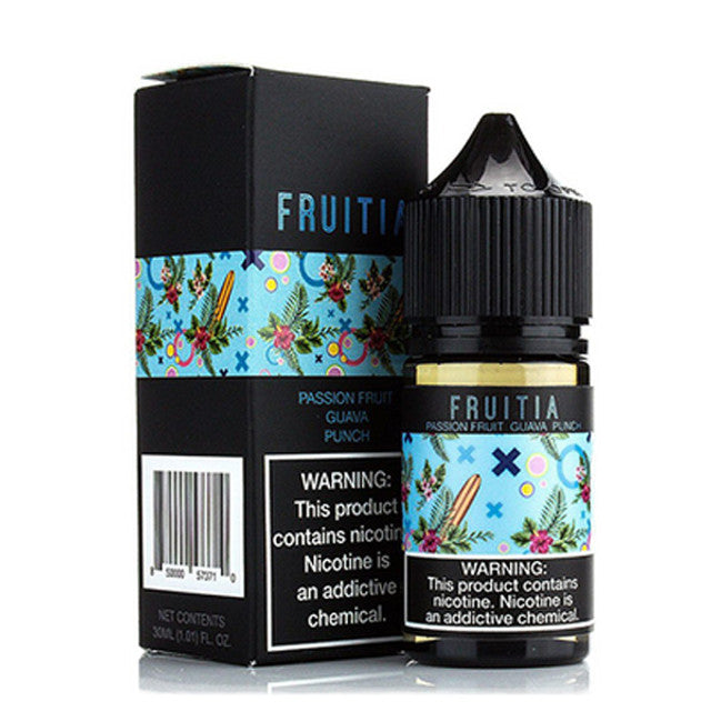 Fresh Farms FRUITIA Salt Series E-Liquid 30mL (Salt Nic) | Passion Fruit Guava Punch with packaging