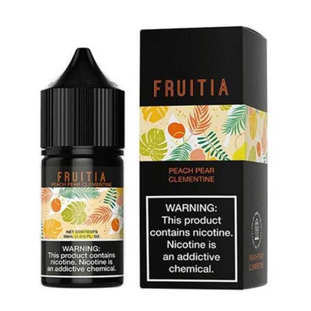 Fresh Farms FRUITIA Salt Series E-Liquid 30mL (Salt Nic) | Peach Pear Clementine with packaging