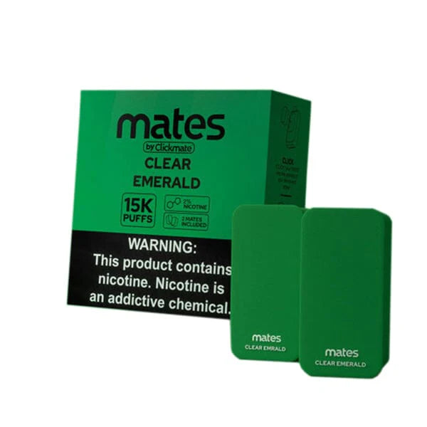 7Daze ClickMates 2% Prefilled Pods 2-Pack | MOQ 5 - Clear Emerald with Packaging