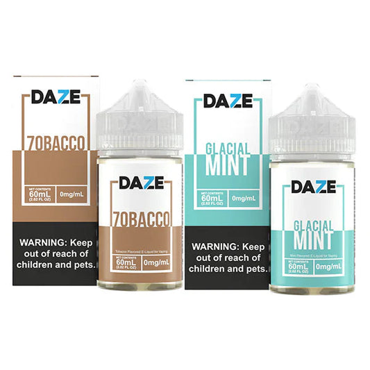 7Daze TF-Nic Series E-Liquid 100ml (Freebase) | 6mg Group Photo with Packaging 