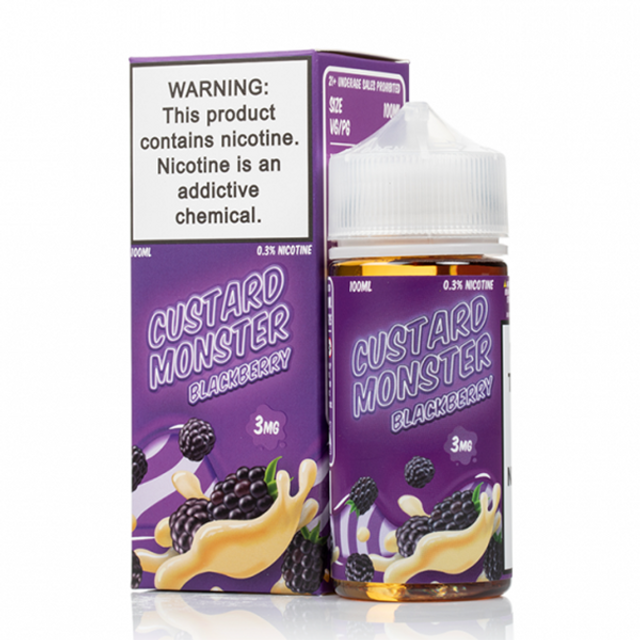 Jam Monster Custard & Custard Swirl Series E-Liquid 100mL (Freebase) - Blackberry