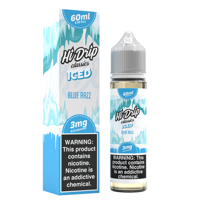Hi-Drip Classics Series E-Liquid 60mL (Freebase) | Blue Razz Iced with Packaging
