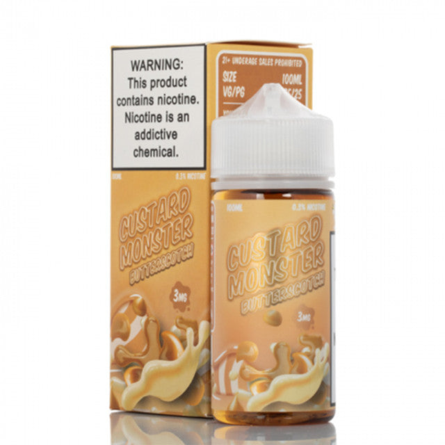 Jam Monster Custard & Custard Swirl Series E-Liquid 100mL (Freebase) -Butterscotch with packaging