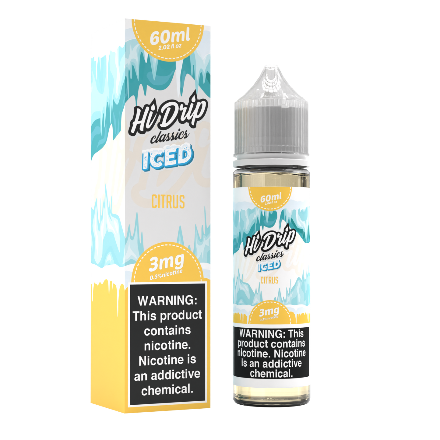 Hi-Drip Classics Series E-Liquid 60mL (Freebase) | Citrus Iced with Packaging