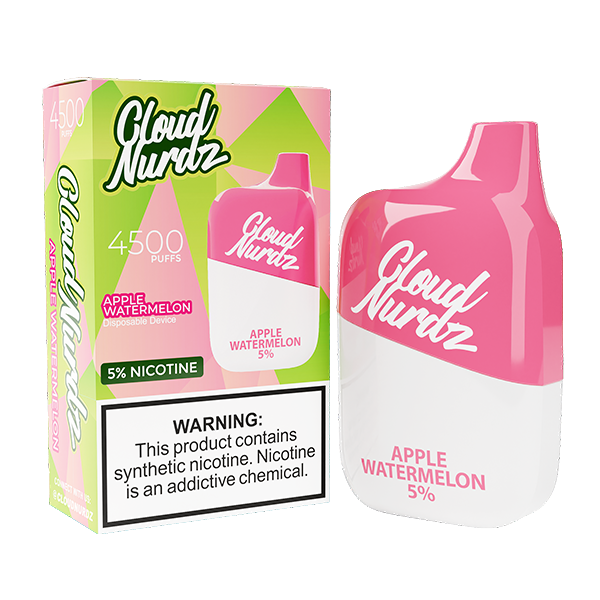 Cloud Nurdz Disposable 4500 Puffs 12mL 50mg | MOQ 10 Apple Watermelonwith Packaging