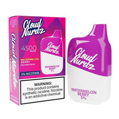 Cloud Nurdz Disposable 4500 Puffs 12mL 50mg | MOQ 10 Watermelon Berry with Packaging