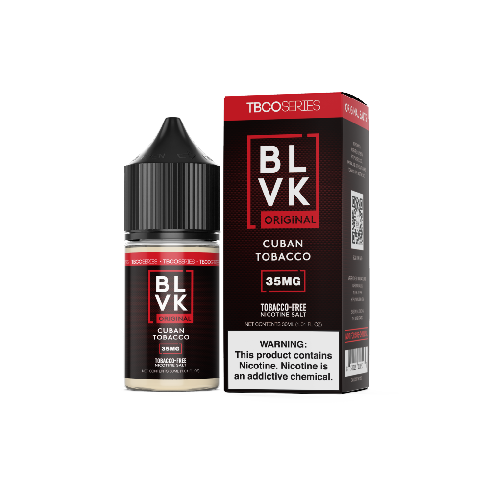 BLVK TFN Series Salt E-Liquid 30mL (Salt Nic) Salt Series - Bold Tobacco (Cuban Tobacco)