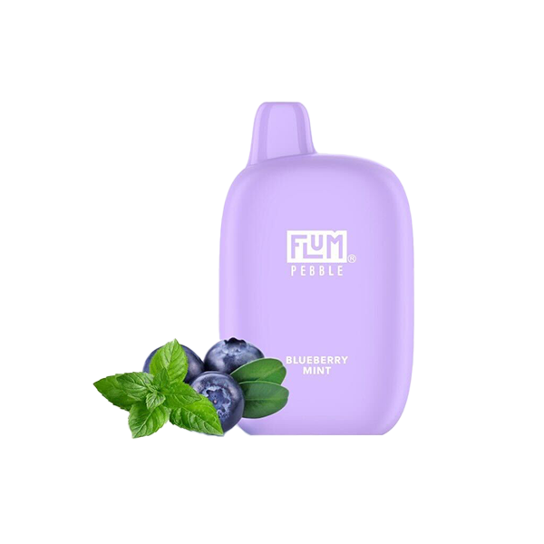 Flum Pebble Disposable | 6000 Puffs | 14mL | 50mg | MOQ 10 | Blueberry Mint 