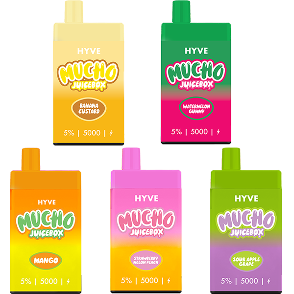 Mucho Hyve Disposable 5000 Puffs 12mL 50mg | MOQ 5 | Group Photo 