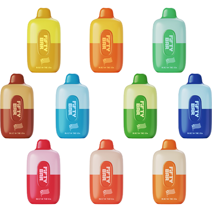 Fifty Bar Disposable | 6500 Puffs | 16mL | 50Mg | MOQ 5 | Grooup Photo