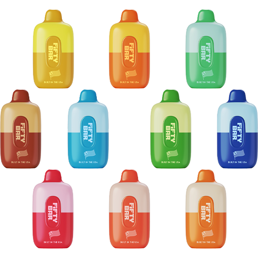 Fifty Bar Disposable | 6500 Puffs | 16mL | 50Mg | MOQ 5 | Grooup Photo