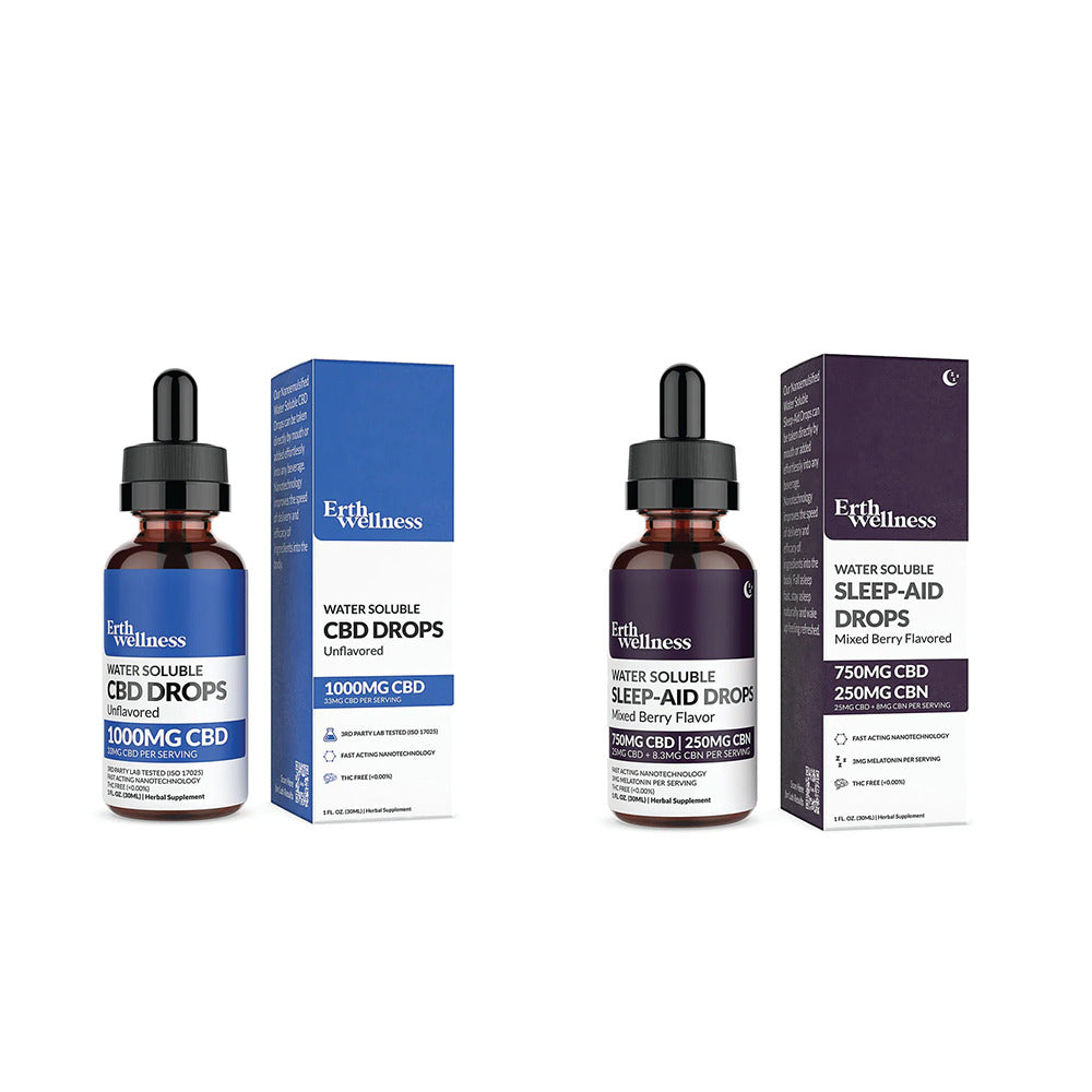 ERTH CBD Water Soluble Tincture (30mL) | Group Photo with Packaging