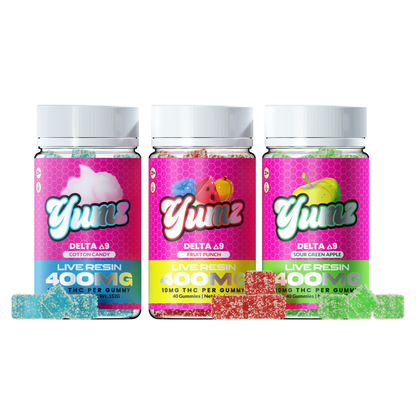 Yumz D9 THC Gummies (400mg 40ct Jar) | Group Photo
