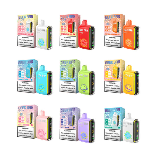 Geek Bar Pulse Disposable 15000 Puffs 16mL 50mg (10-Pack Version)  MOQ 10 | Group Photo with Packaging