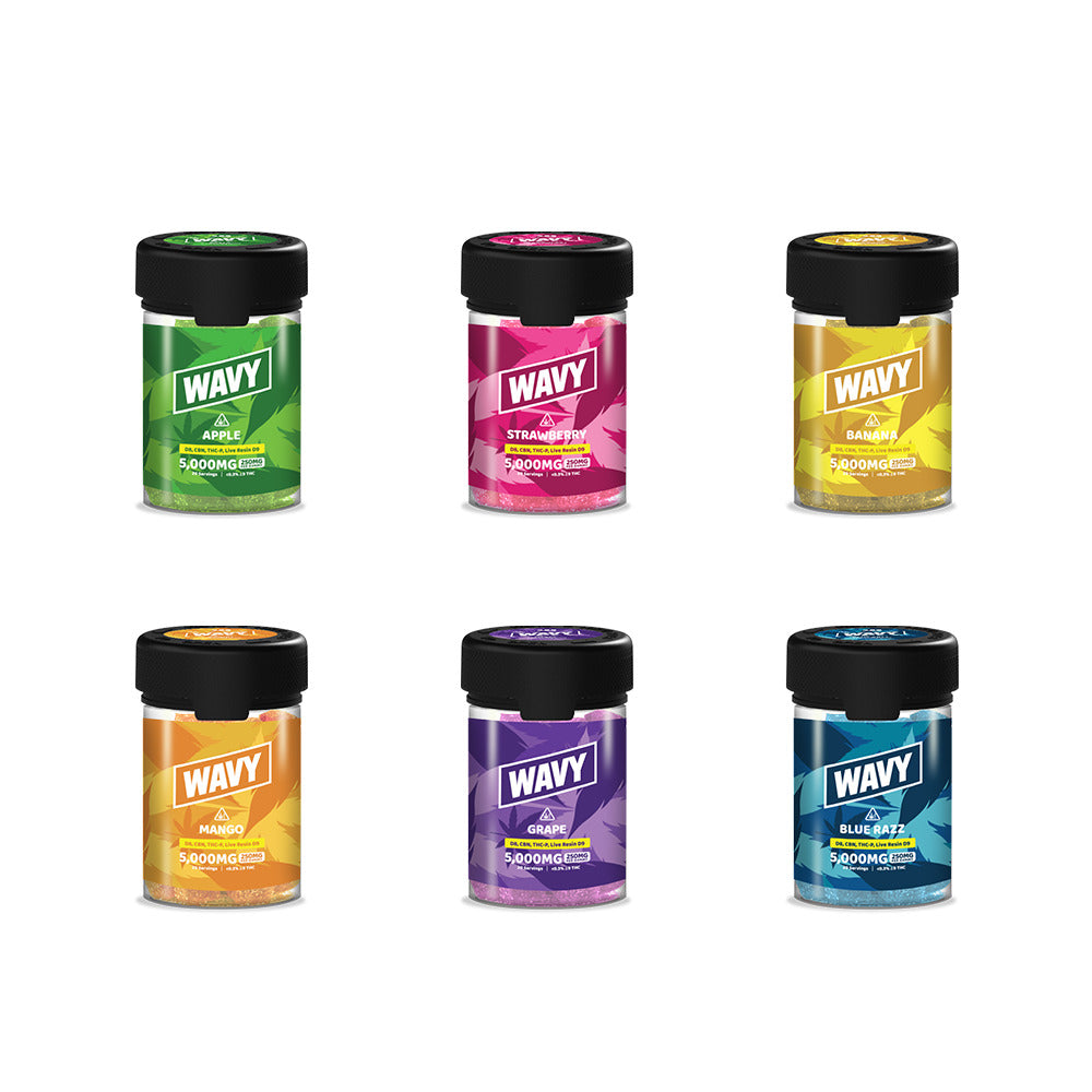 Wavy D8 + CBN + THCP + LR D9 Gummies (5000mg 20ct Jar) Group Photo