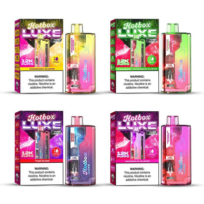 Puff HotBox Luxe Disposable | 12000 puffs | 20mL | 50mg | MOQ 5pc | Group Photo