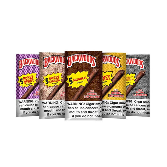 Backwoods Natural Leaf Wrapped Cigars 5-Pack (8pc Display Box) Group Photo