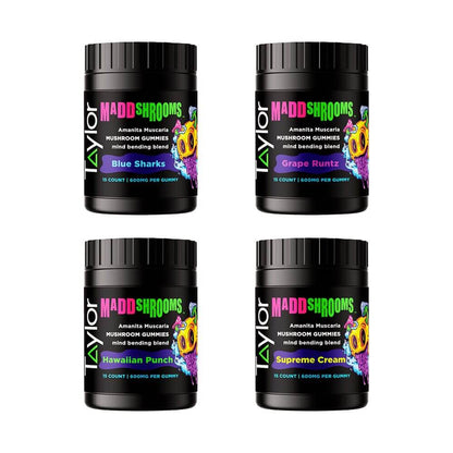Taylor Madd Shroom Amanita Muscaria Gummies (600mg 15ct Jar) | Group Photo