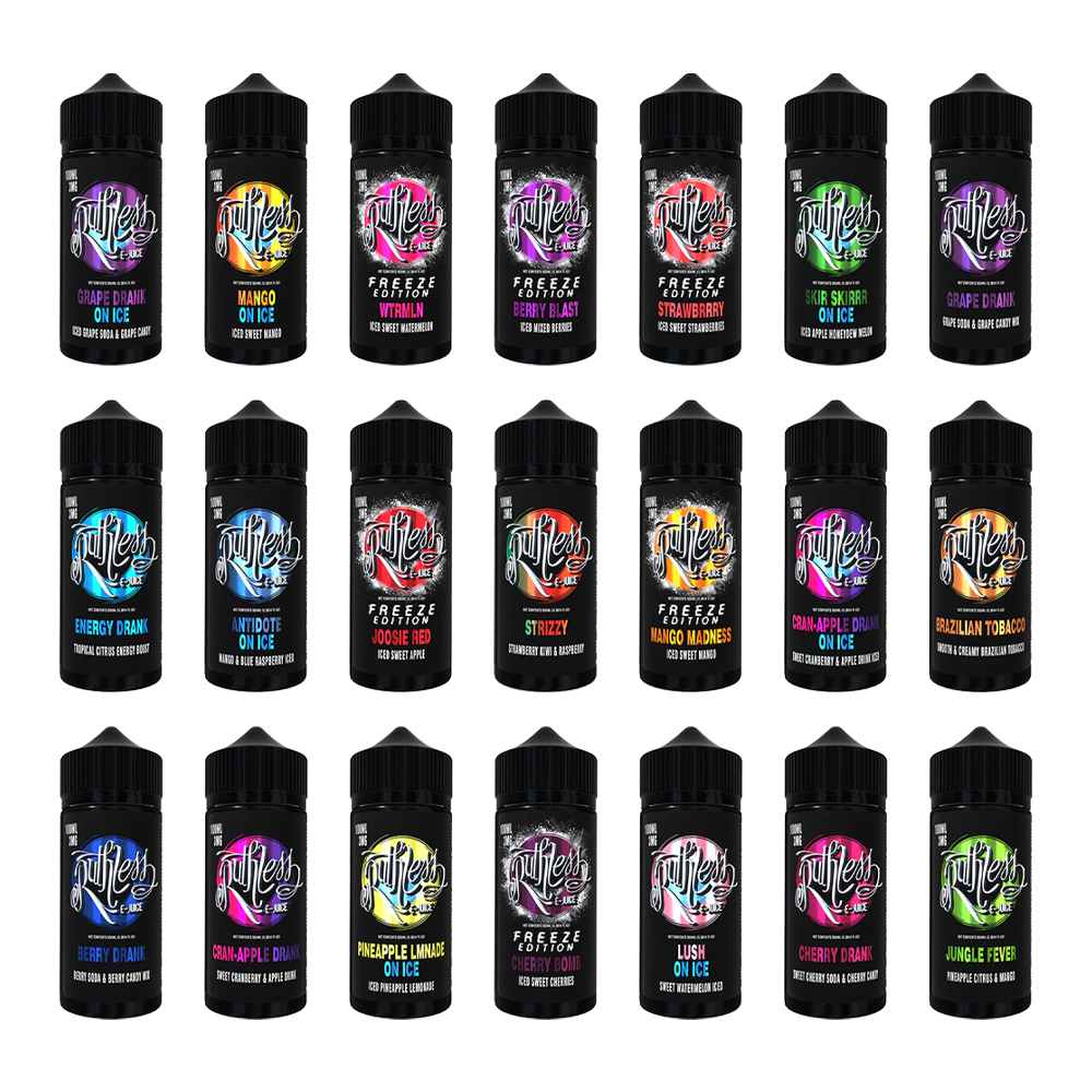 Ruthless Series E-Liquid 100mL (Freebase) Group Photo