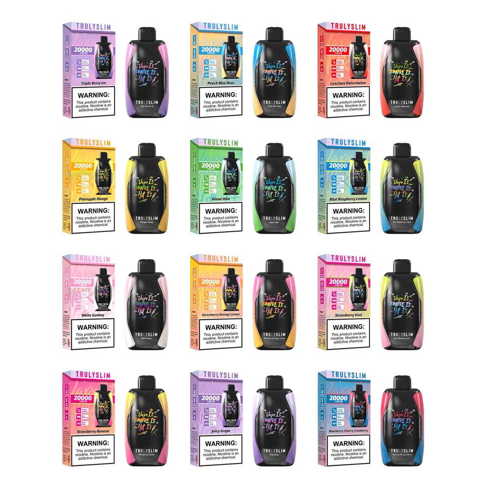 Truly Bar Trulyslim 20K Disposable | 20000 Puffs | 18mL | 50mg | MOQ 5 | Group Photo with Packaging