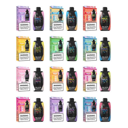 Truly Bar Trulyslim 20K Disposable | 20000 Puffs | 18mL | 50mg | MOQ 5 | Group Photo with Packaging