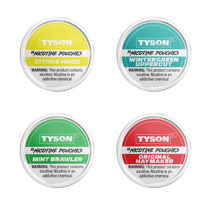 Tyson 2.0 Nicotine Pouches (15ct Can)(5-Can Pack) - Group Photo