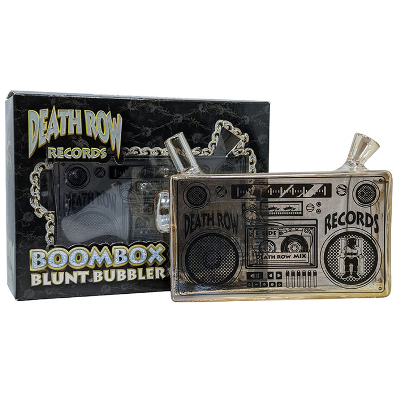 Death Row Records (Water Pipe) 5" Boom Box Blunt Bubbler with packaging