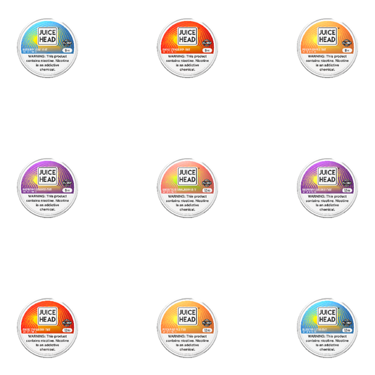 Juice Head (DSPLY 5pc)(Nic Pouch)(20ct Can) - Group Photo