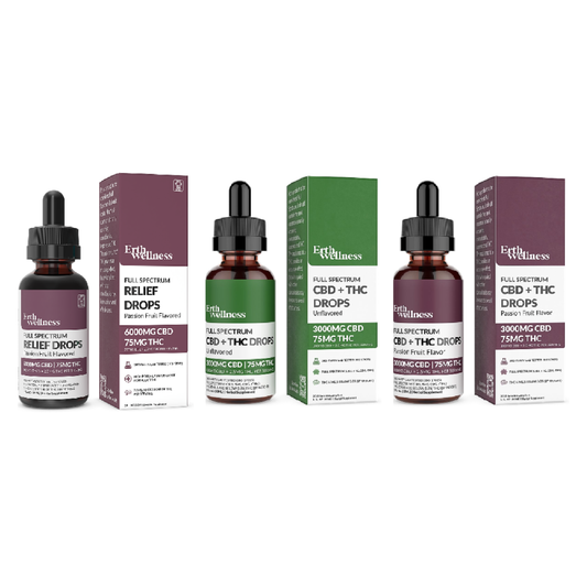 ERTH (CBD)(Tincture)(3000mg 30mL) Full Spectrum CBD + THC Relief Drops - Group Photo