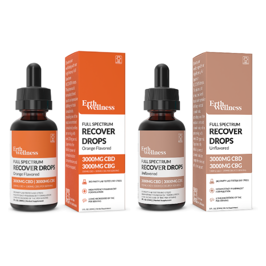 ERTH (CBD)(Tincture)(3000mg 30mL) Full Spectrum High Potency CBD + CBG Recovery Drops - Group Photo