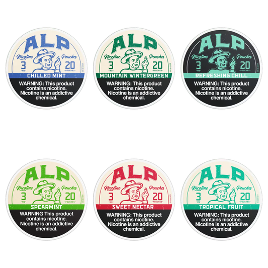 ALP (DSPLY 5pc)(Nic Pouch)(20ct Can)-Group Photo