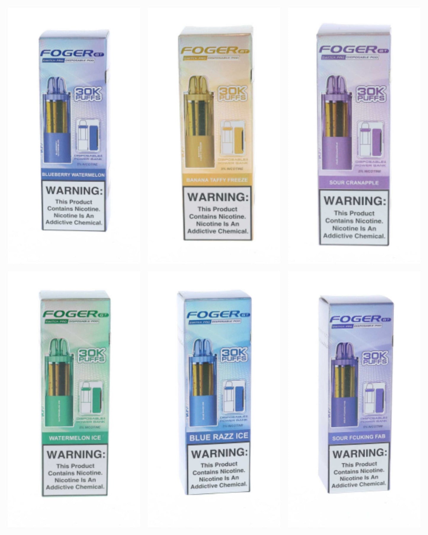 Foger GT Switch Pro 30K Pod (15mL)(1-Pack) - Group Photo