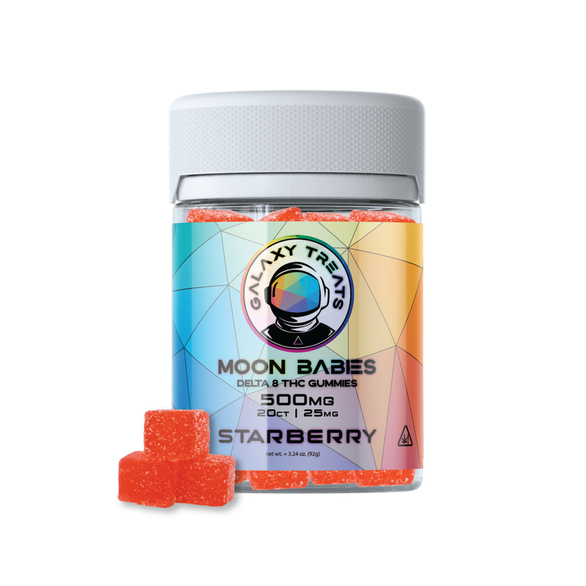 Galaxy Treats Moon Babies Gummies | 20 Per Bottle   Delta 8/THC-O/HHC/Delta 9