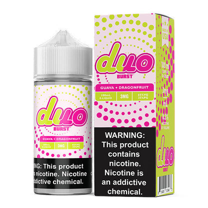 Burst Duo Series E-Liquid | 100mL | 3mg | Freebase | Guava Dragonfruit with packaging