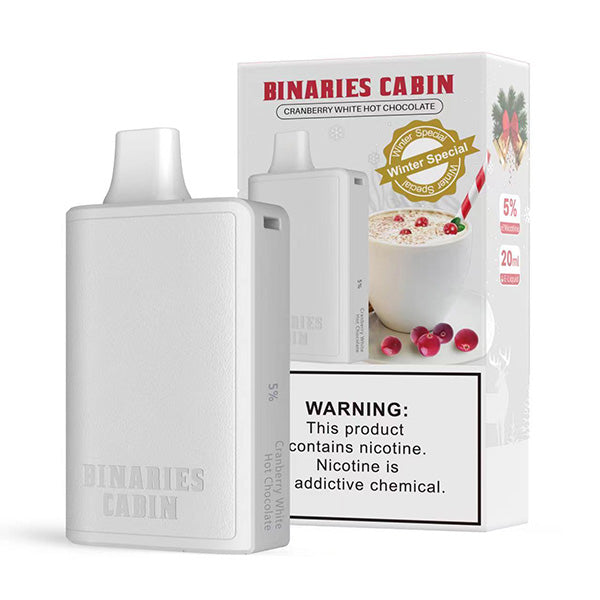 HorizonTech Binaries Cabin Disposable 10,000 puffs 20mL 50mg | MOQ 10 | Cranberry White Hot Chocolate with Packaging