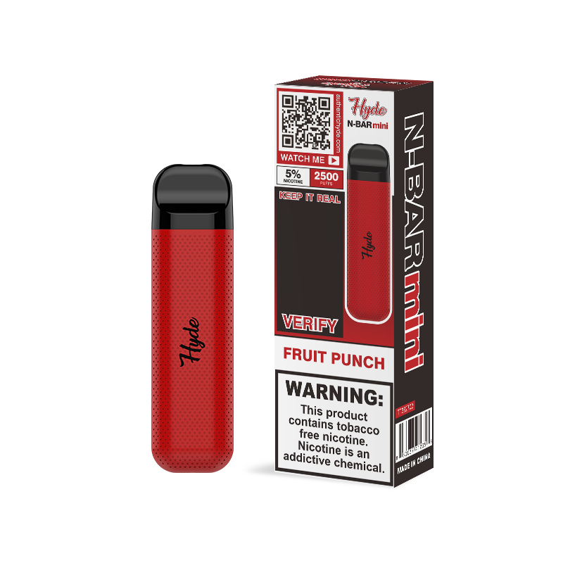 Hyde N-Bar Mini Disposable 2500 Puffs 7mL 50mg | MOQ 10 | Fruit Punch with Packaging