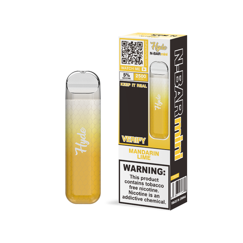 Hyde N-Bar Mini Disposable 2500 Puffs 7mL 50mg | MOQ 10 | Mandarin Lime with Packaging