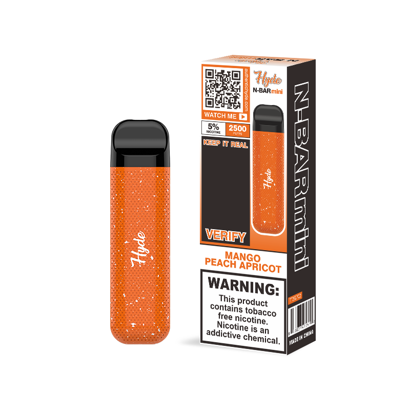 Hyde N-Bar Mini Disposable 2500 Puffs 7mL 50mg | MOQ 10 | Mango Peach Apricot with Packaging