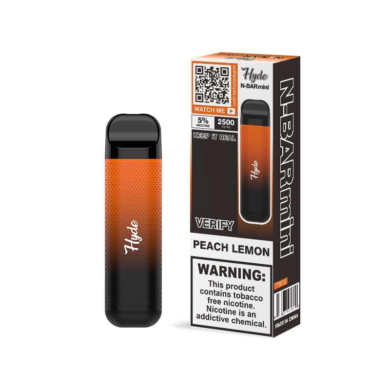 Hyde N-Bar Mini Disposable 2500 Puffs 7mL 50mg | MOQ 10 | Peach Lemon with Packaging