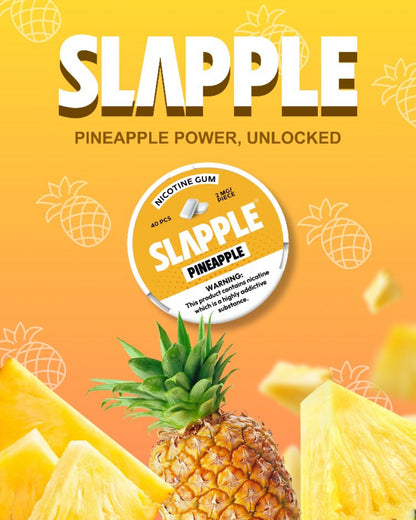 Slapple | DSPLY 5pc | Nic Gum | 40ct Can | SAS | Pineapple