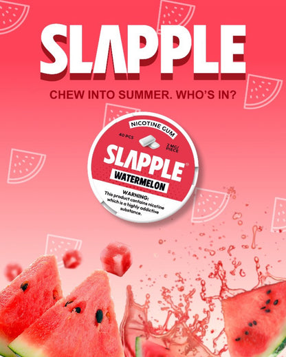 Slapple | DSPLY 5pc | Nic Gum | 40ct Can | SAS | Watermelon