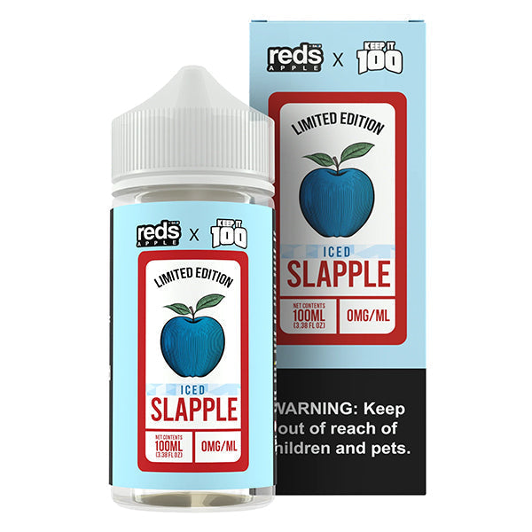 7Daze Keep It 100 Series TFN 100mL | 0mg (Freebase) (Reds Apple x Blue Slushie) Slapple Iced