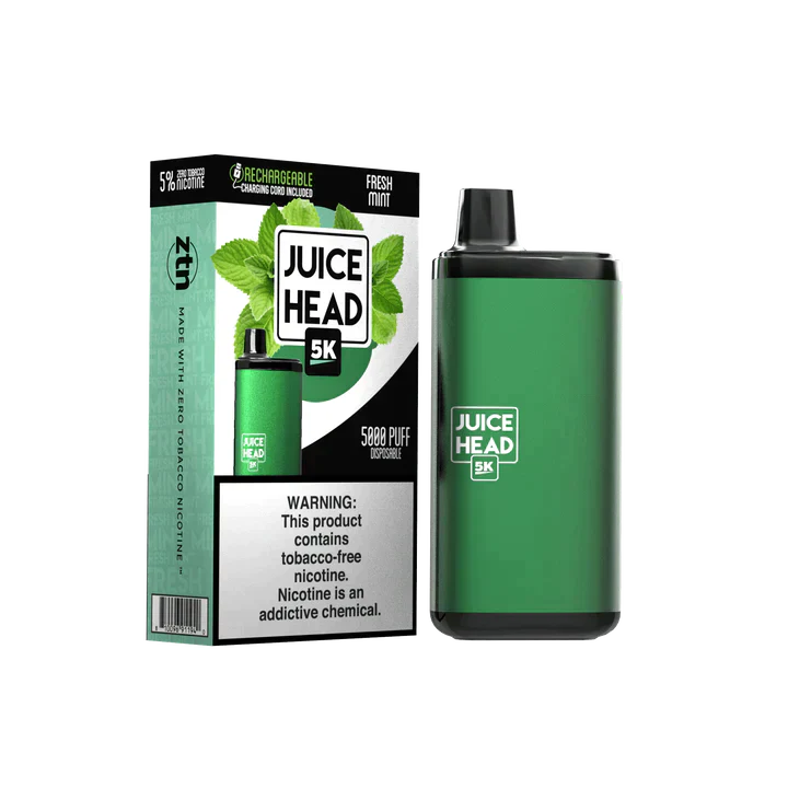 Juice Head 5K Disposable 5000 Puffs 14mL 50mg | MOQ 10 | Fresh Mint with Packaging