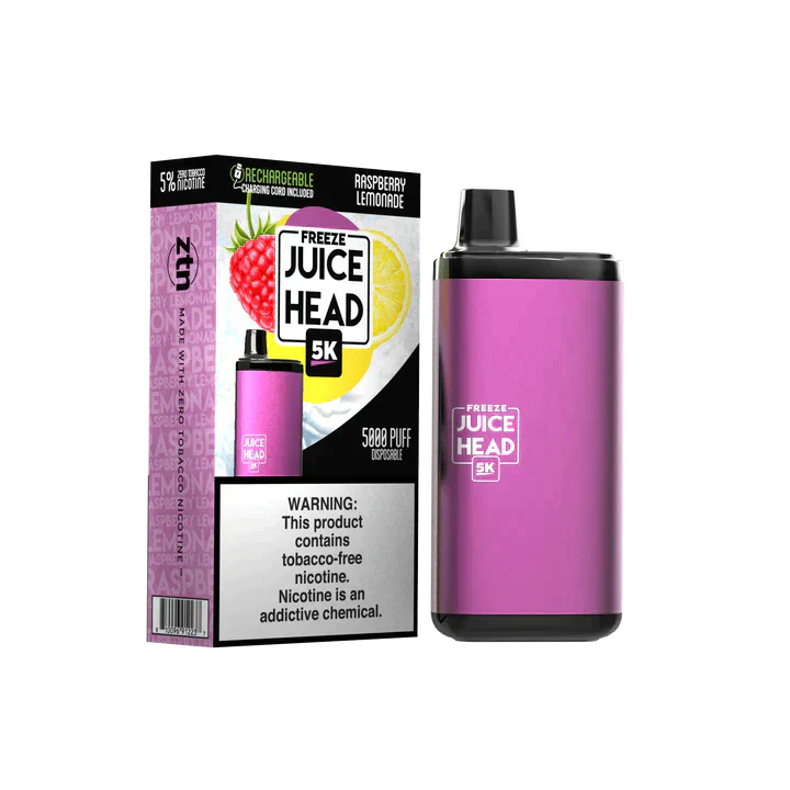 Juice Head 5K Disposable 5000 Puffs 14mL 50mg | MOQ 10 | Raspberry Lemonade Freeze with Packaging