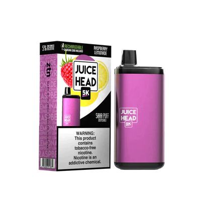 Juice Head 5K Disposable 5000 Puffs 14mL 50mg | MOQ 10 | Raspberry Lemonade with Packaging