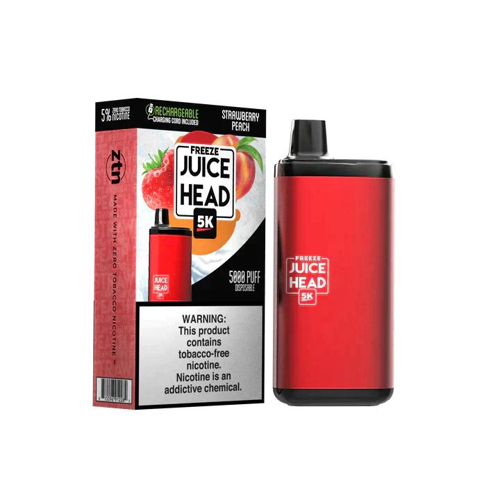 Juice Head 5K Disposable 5000 Puffs 14mL 50mg | MOQ 10 | Strawberry Peach Freeze with Packaging