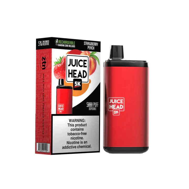 Juice Head 5K Disposable 5000 Puffs 14mL 50mg | MOQ 10 | Strawberry Peach with Packaging