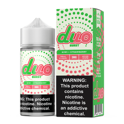 Burst Duo Series E-Liquid | 100mL | 3mg | Freebase | Kiwi Strawberry with packaging