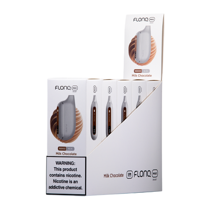 FLONQ Max Smart Disposable | 10000 Puffs | 14mL | 20mg | MOQ 5 | Milk Chocolate 5 Packs with packaging