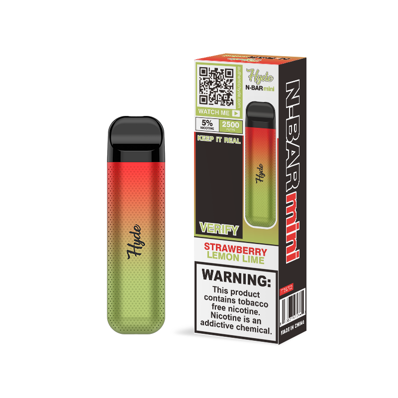 Hyde N-Bar Mini Disposable 2500 Puffs 7mL 50mg | MOQ 10 | Strawberry Lemonlime with Packaging